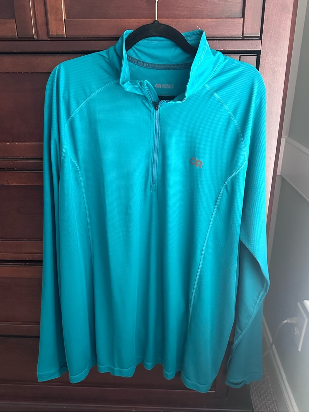 Outdoor Research Men’s Echo Quarter Zip in Teal size XXL